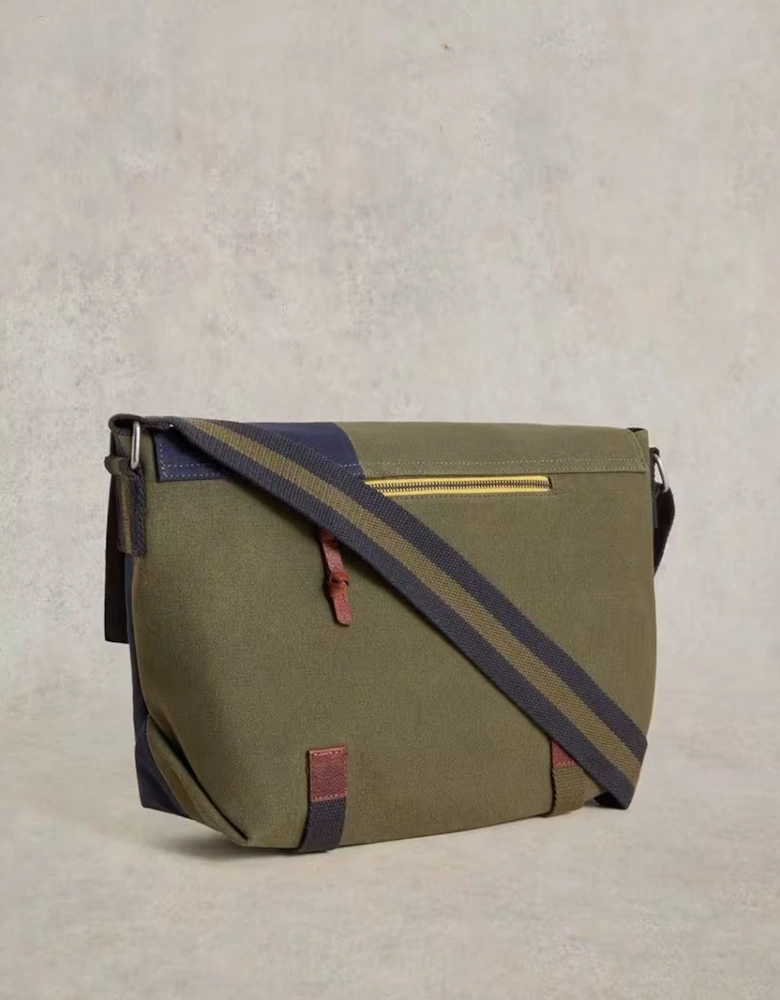 Teddy Canvas Messenger Bag Green