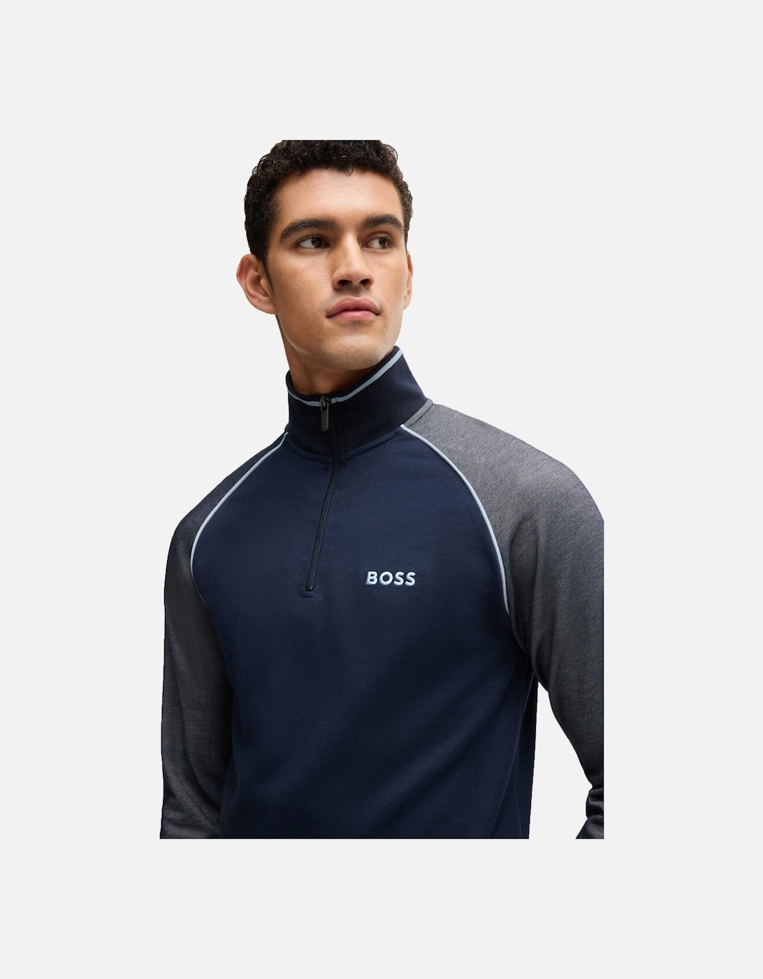 Boss Quarter Zip Track Suit Jacket Dark Blue