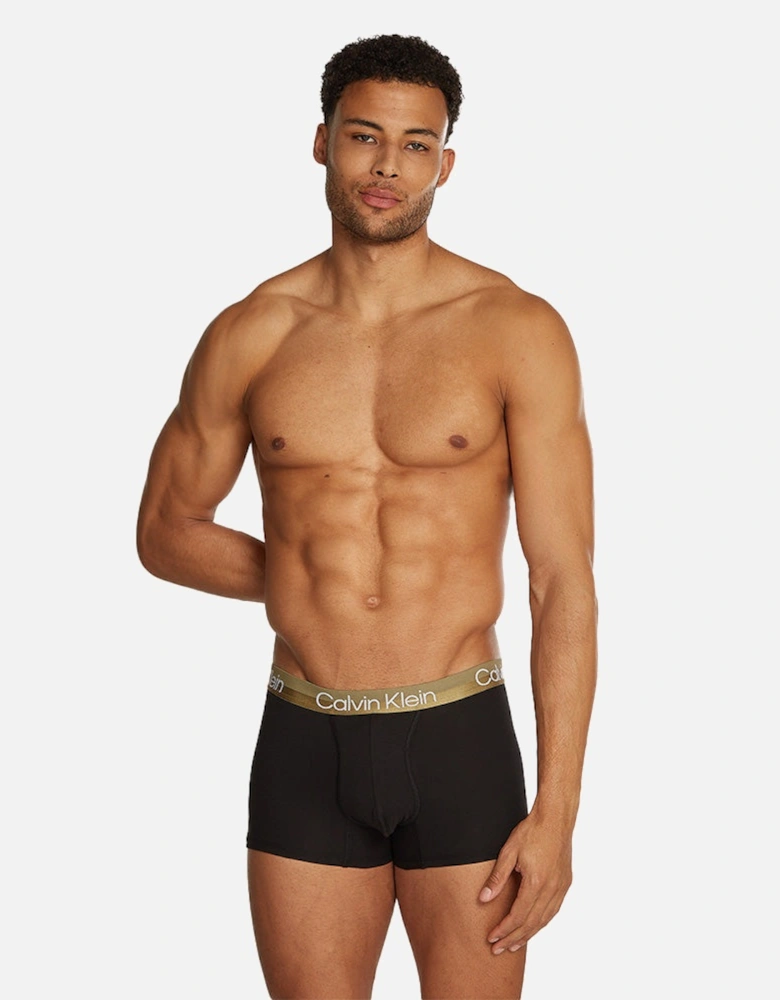 3-Pack Modern Structure Boxer Trunks, Black