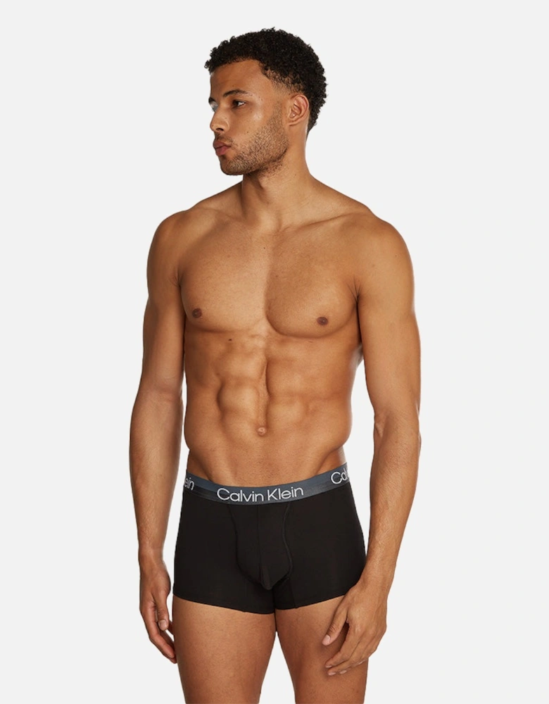 3-Pack Modern Structure Boxer Trunks, Black