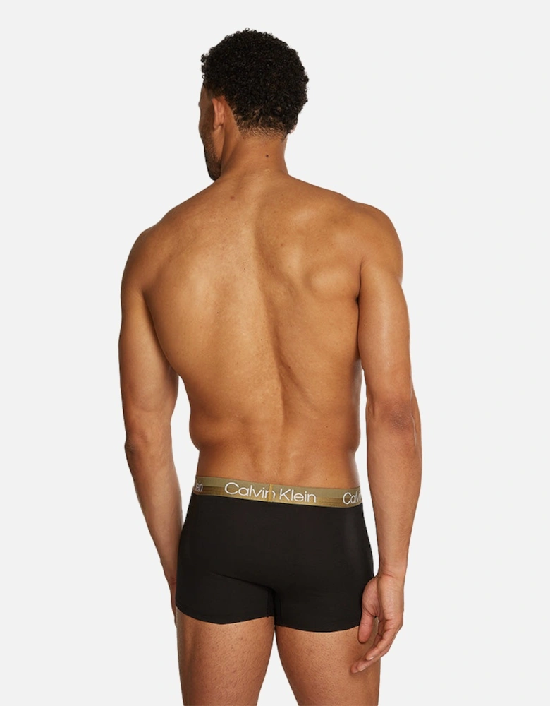 3-Pack Modern Structure Boxer Trunks, Black