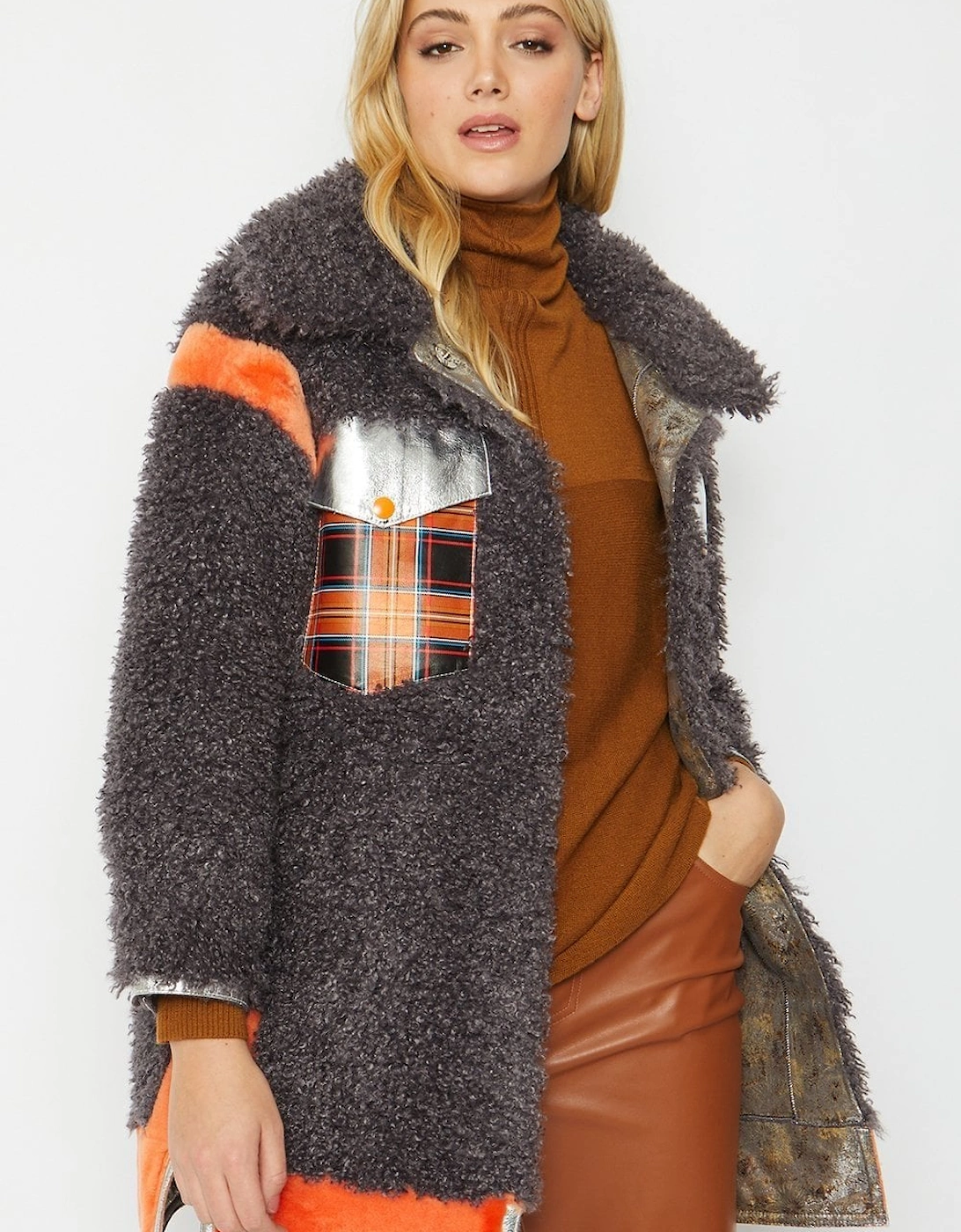 Mocha Shearling & Leather Coat, 4 of 3