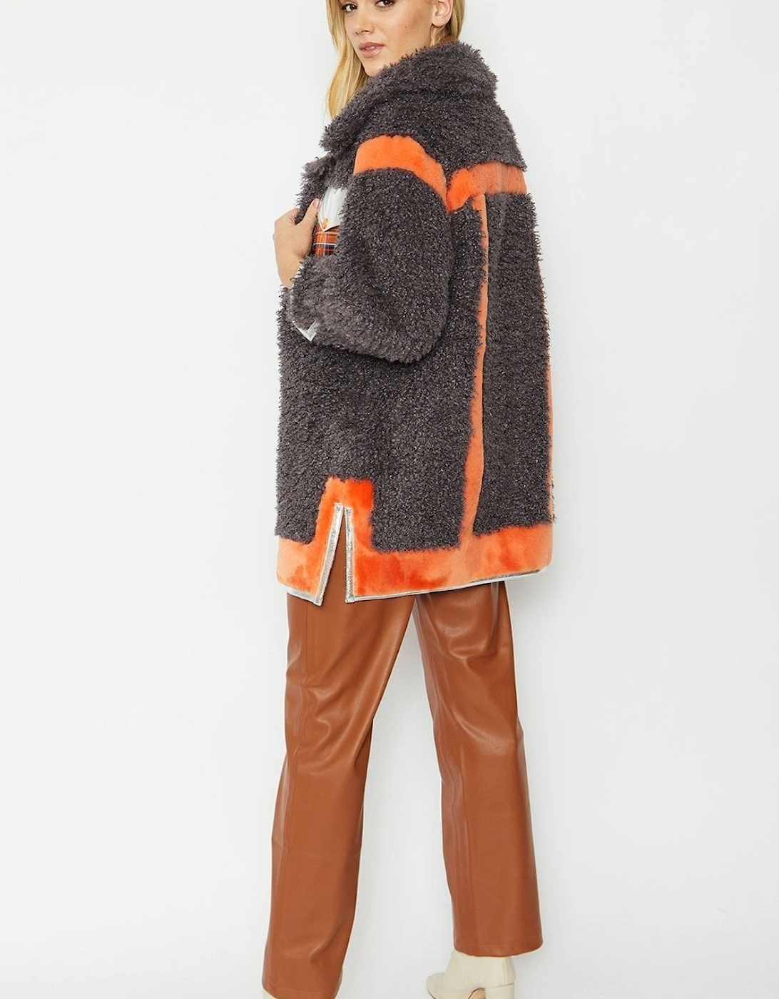 Mocha Shearling & Leather Coat