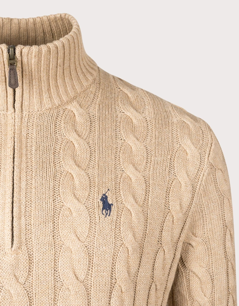 Cable Knit Quarter-Zip Jumper