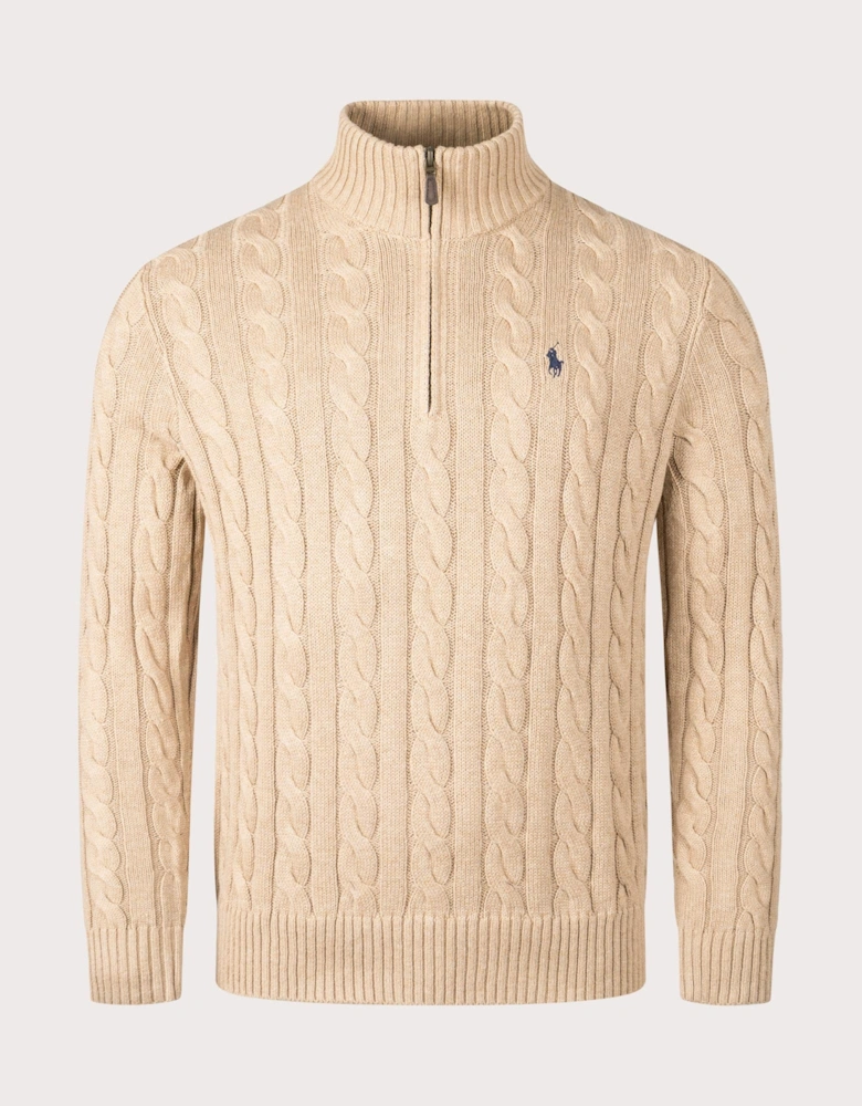 Cable Knit Quarter-Zip Jumper