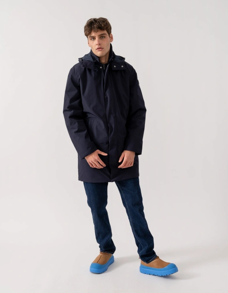 Mens Padded Car Coat with Detachable Hood