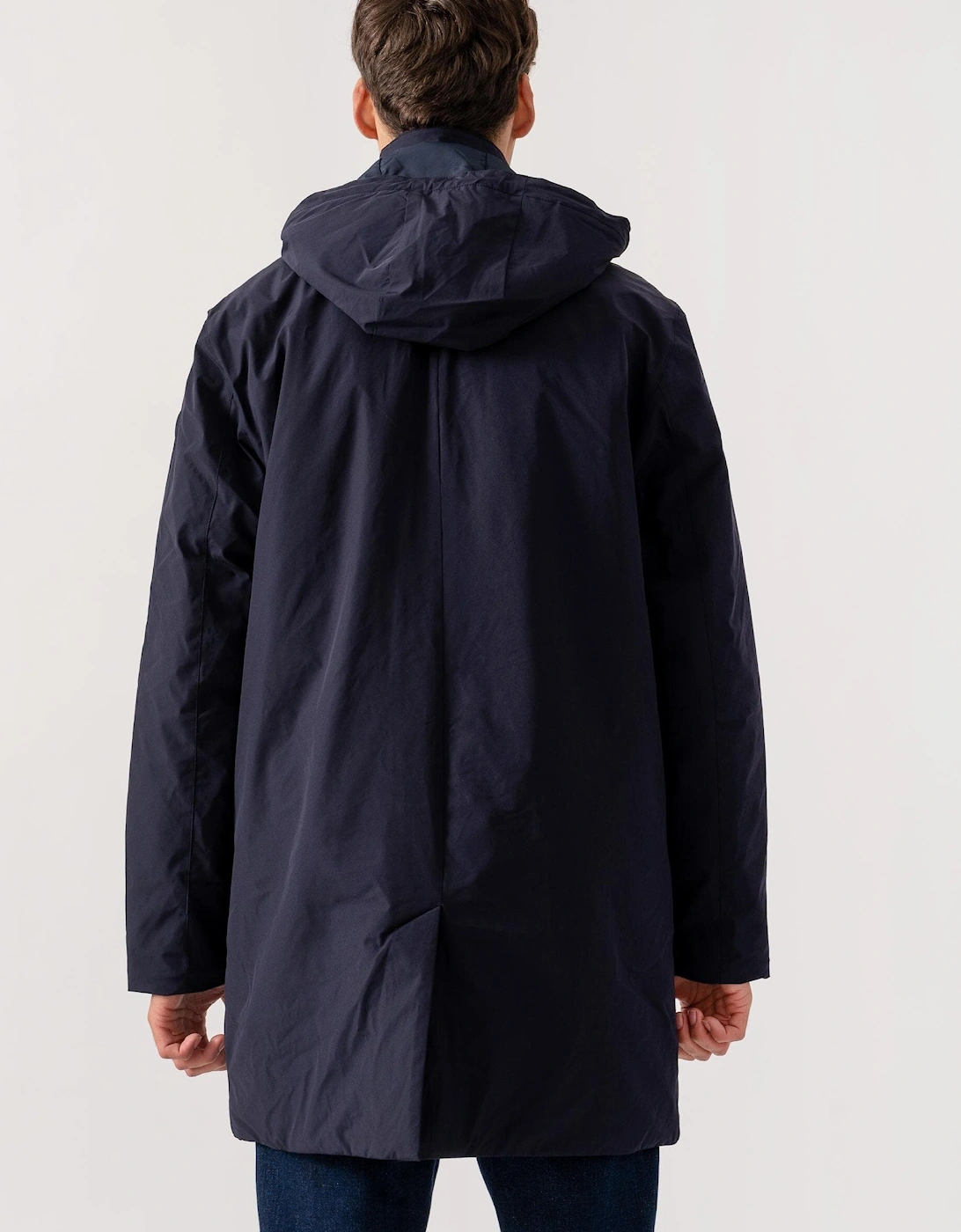 Mens Padded Car Coat with Detachable Hood