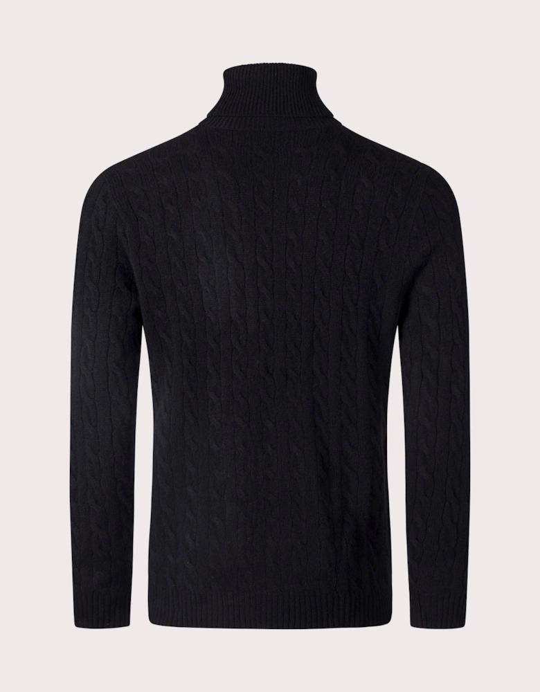 Cable Wool-Cashmere Turtleneck Jumper