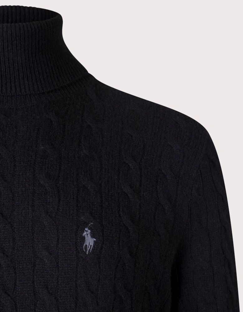 Cable Wool-Cashmere Turtleneck Jumper