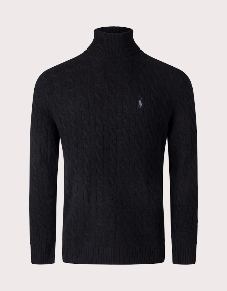 Cable Wool-Cashmere Turtleneck Jumper