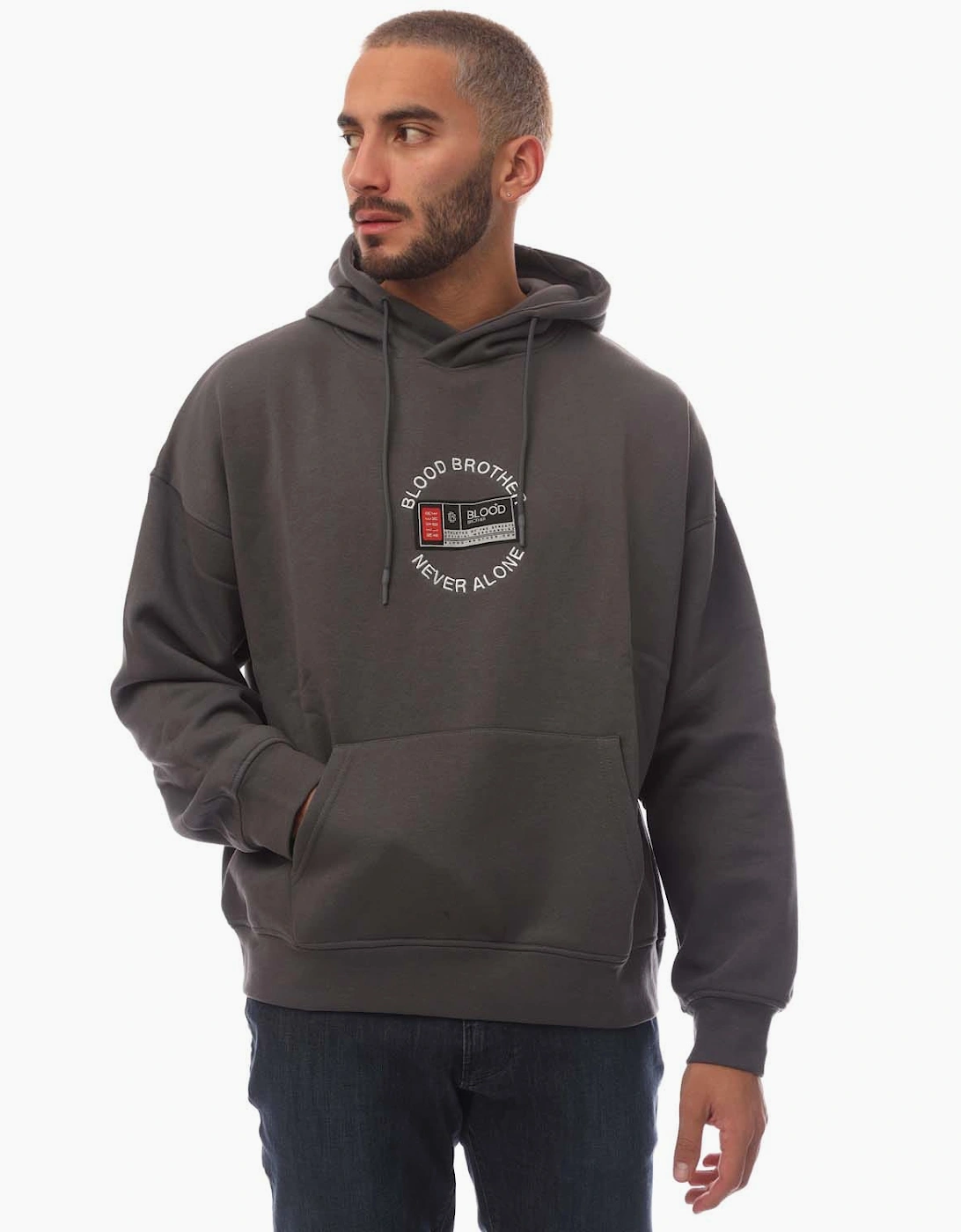 Blood Brother Men's Badged Basket Hoodie - Grey - Size: 36