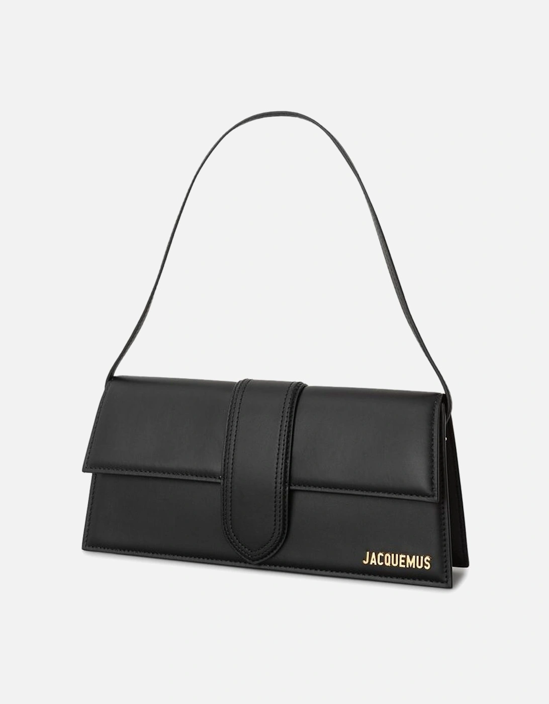 Leather Shoulder Bag with Gold-Tone Hardware Women - Black