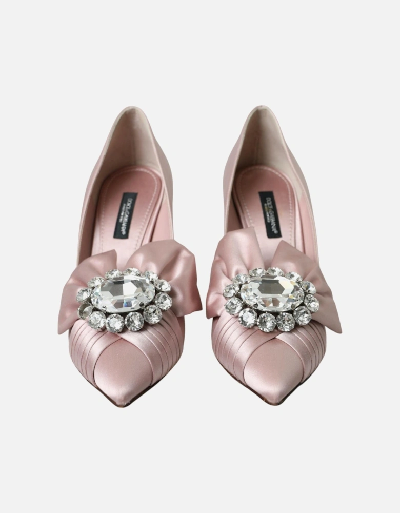 Satin Bow Pumps Women - Pink