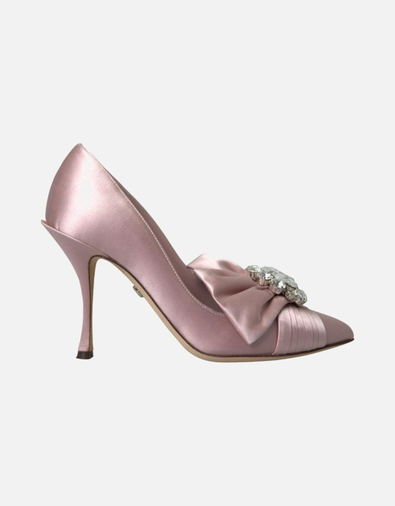 Satin Bow Pumps Women - Pink