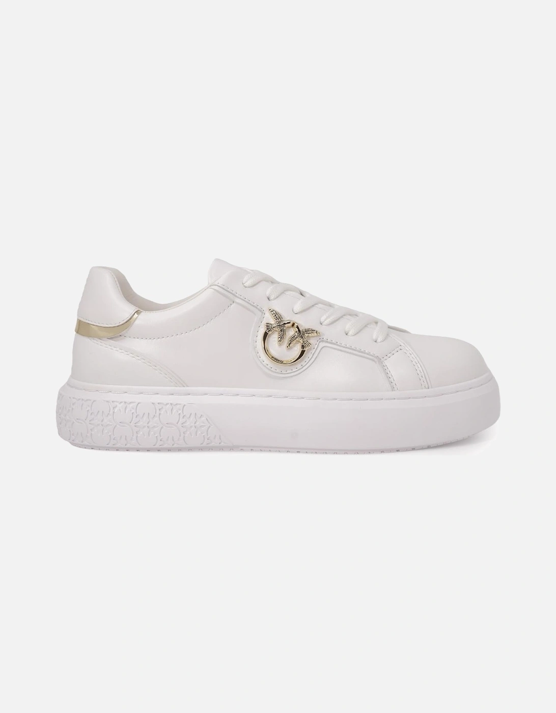 White Leather Lace-Up Sneakers Women, 4 of 3