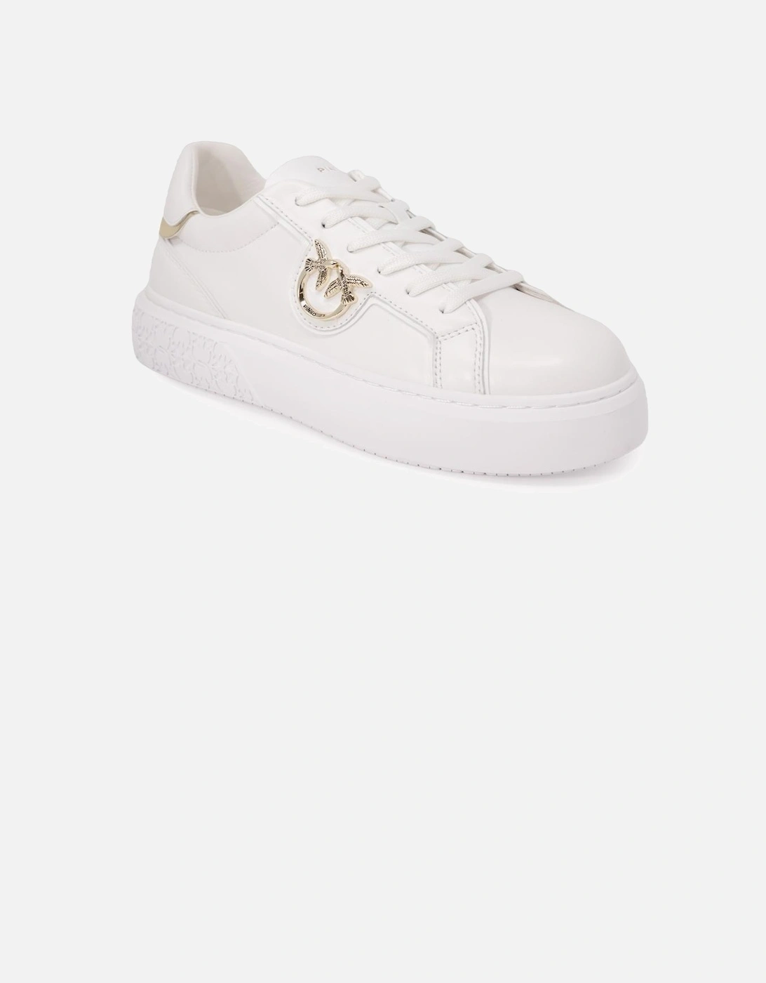 White Leather Lace-Up Sneakers Women