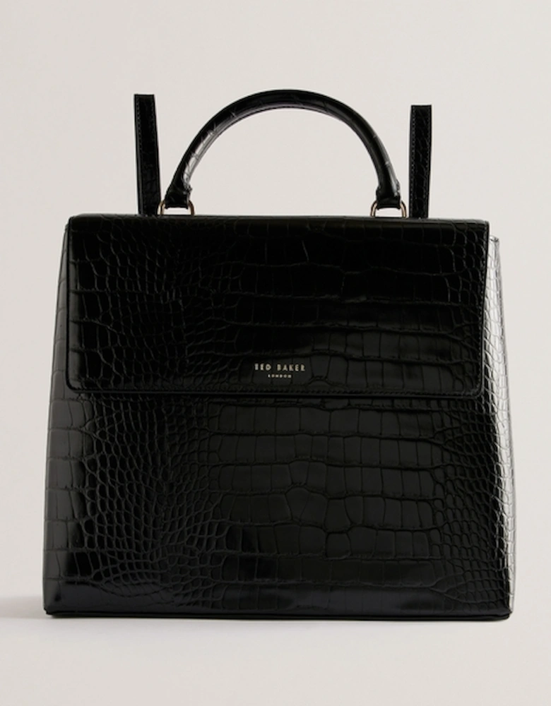 Women's Aaliya Croc-Effect Backpack - Black