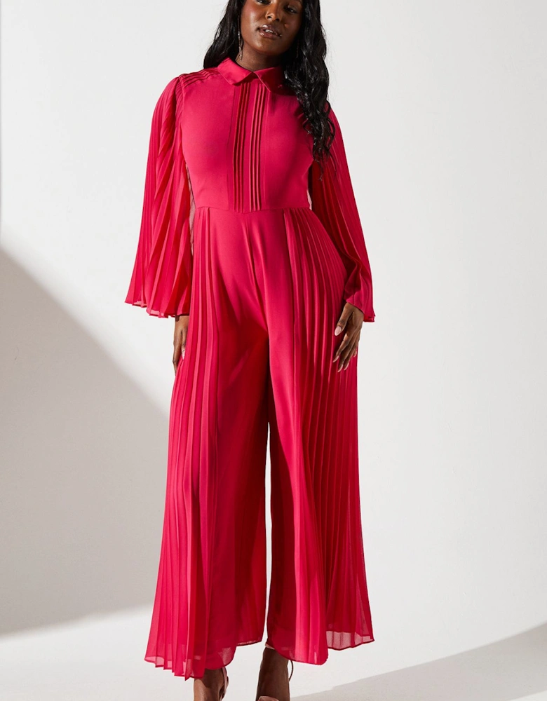 Pleat Wide Leg Jumpsuit