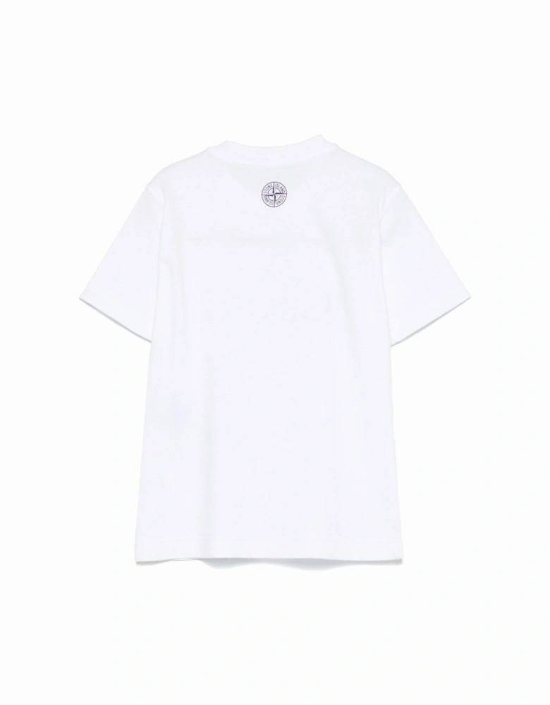 Kids Branded Cotton T-shirt White