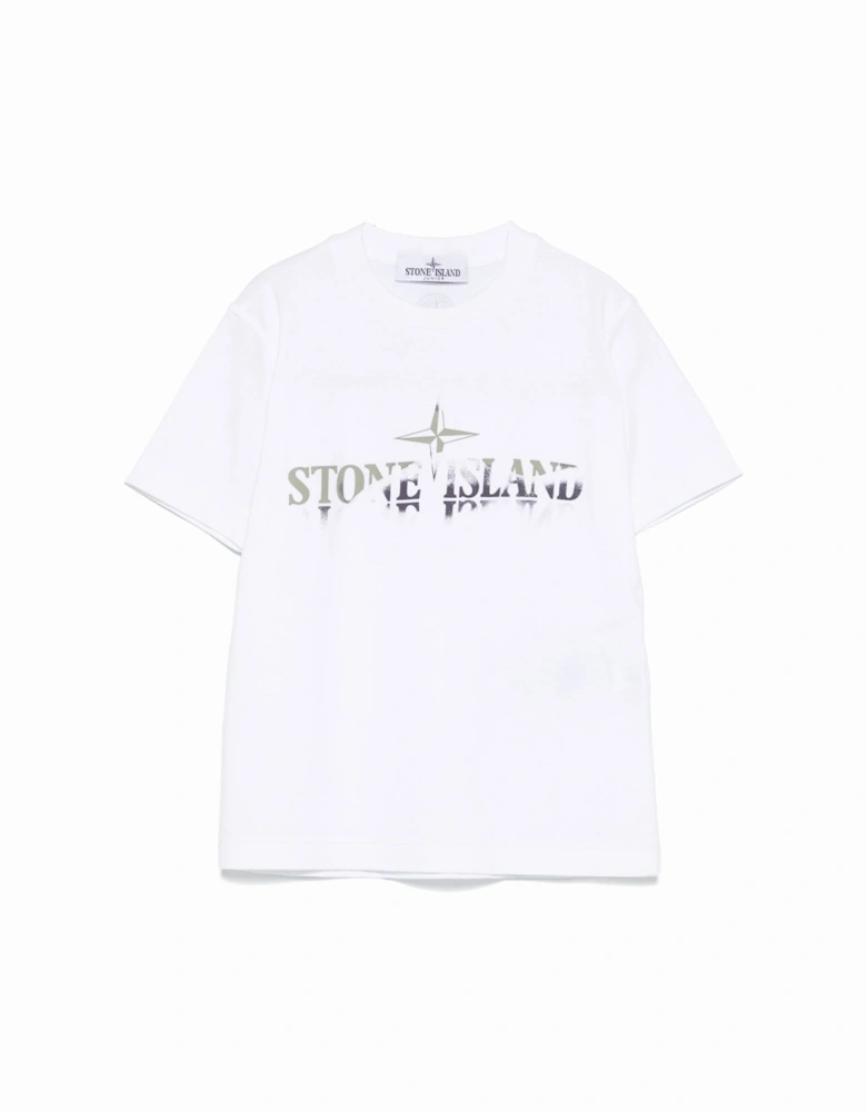 Kids Branded Cotton T-shirt White