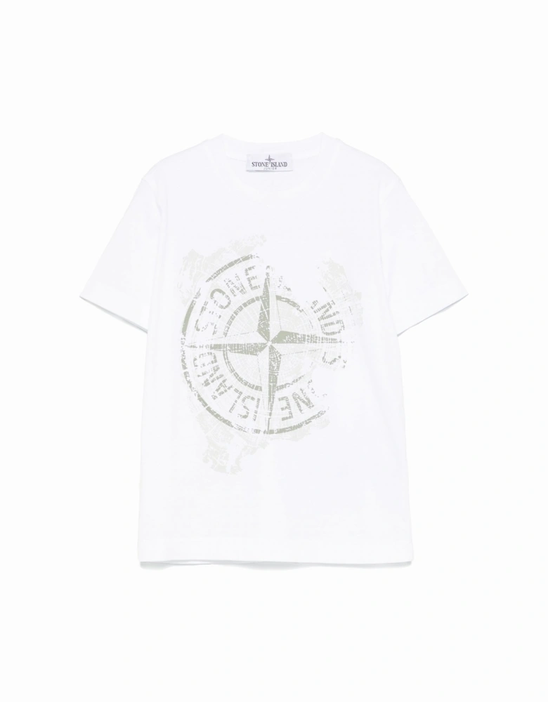 Kids Compass Print T-shirt White