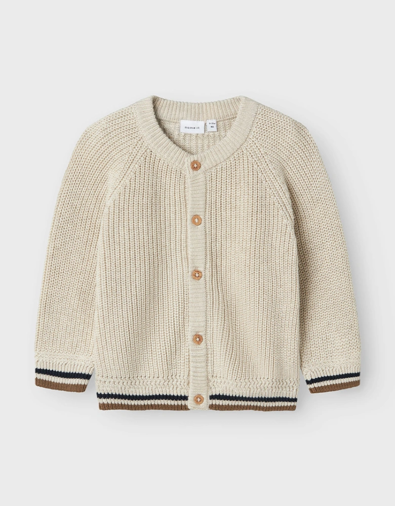 Baby Sefotte LS Knit Cardigan Peyote Melange