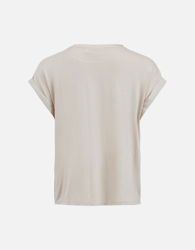 Elette Short Sleeve Satin Top Cement