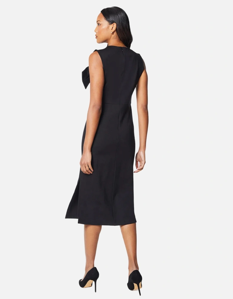 Womens/Ladies Ponte Bow Detail Midi Dress