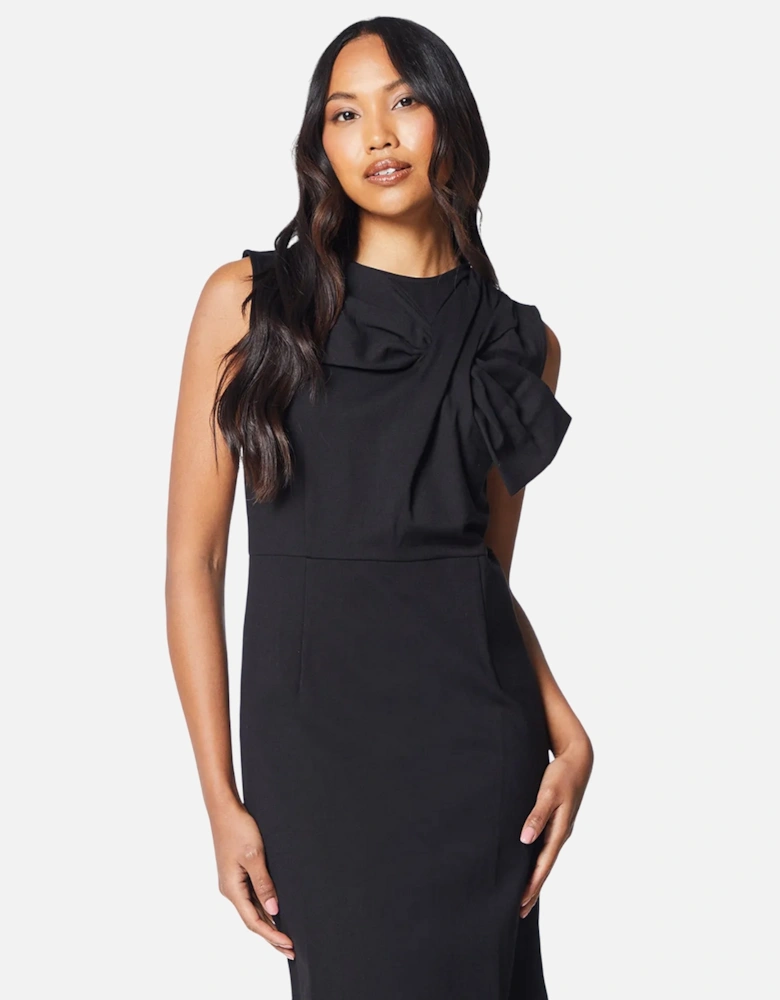 Womens/Ladies Ponte Bow Detail Midi Dress