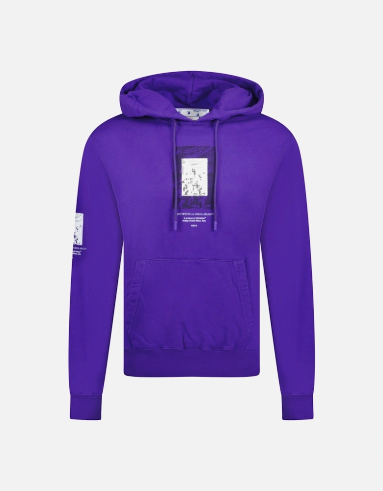 'Paint Mirror' Hooded Sweatshirt Purple