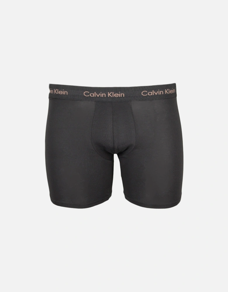 3-Pack Cotton Stretch Boxer Briefs, Black