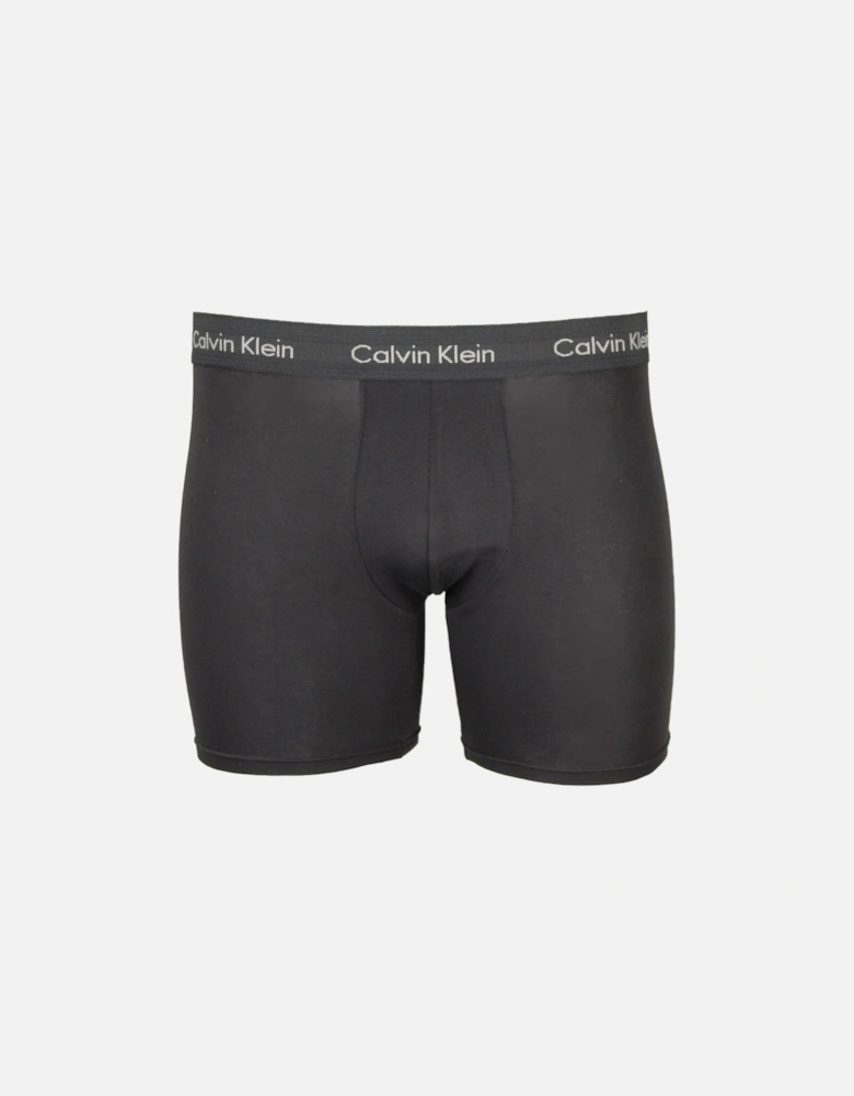 3-Pack Cotton Stretch Boxer Briefs, Black