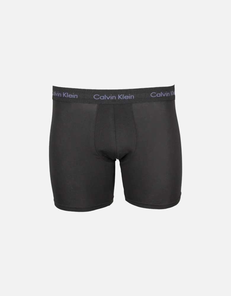 3-Pack Cotton Stretch Boxer Briefs, Black