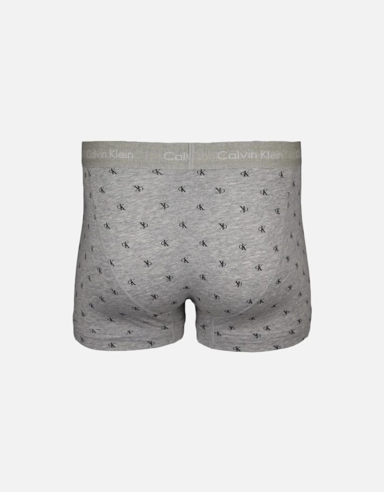 3-Pack Cotton Stretch Boxer Trunks, Black/Blue/Grey
