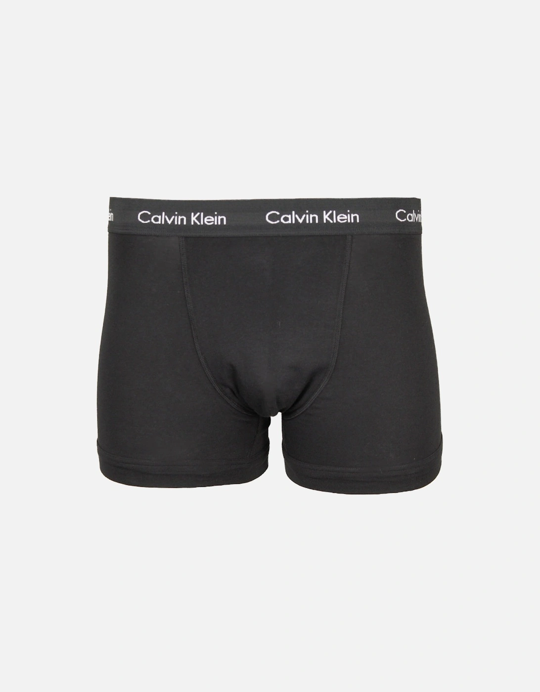 3-Pack Cotton Stretch Boxer Trunks, Black/Blue/Grey