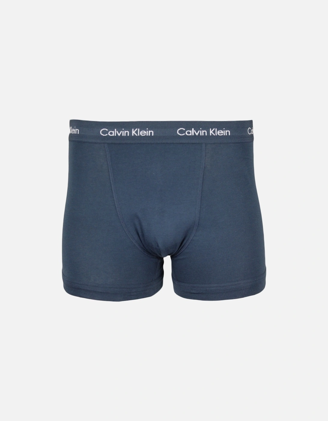 3-Pack Cotton Stretch Boxer Trunks, Black/Blue/Grey