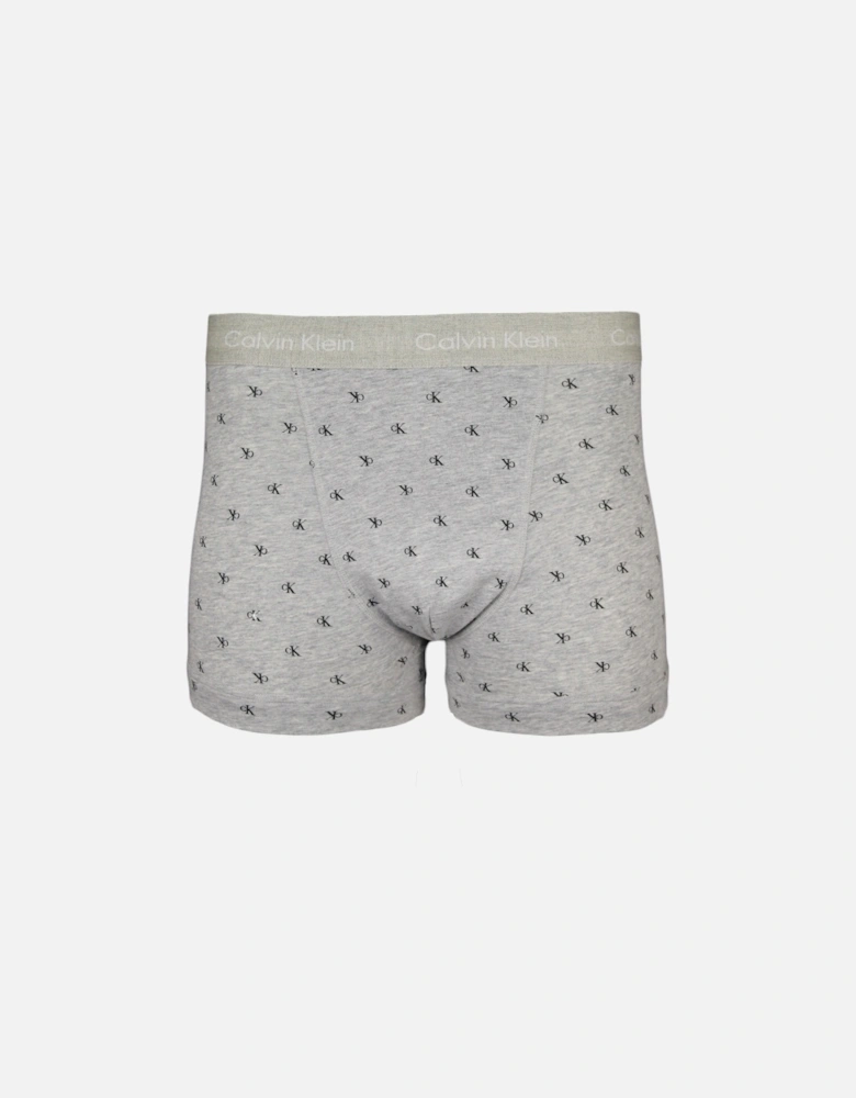 3-Pack Cotton Stretch Boxer Trunks, Black/Blue/Grey