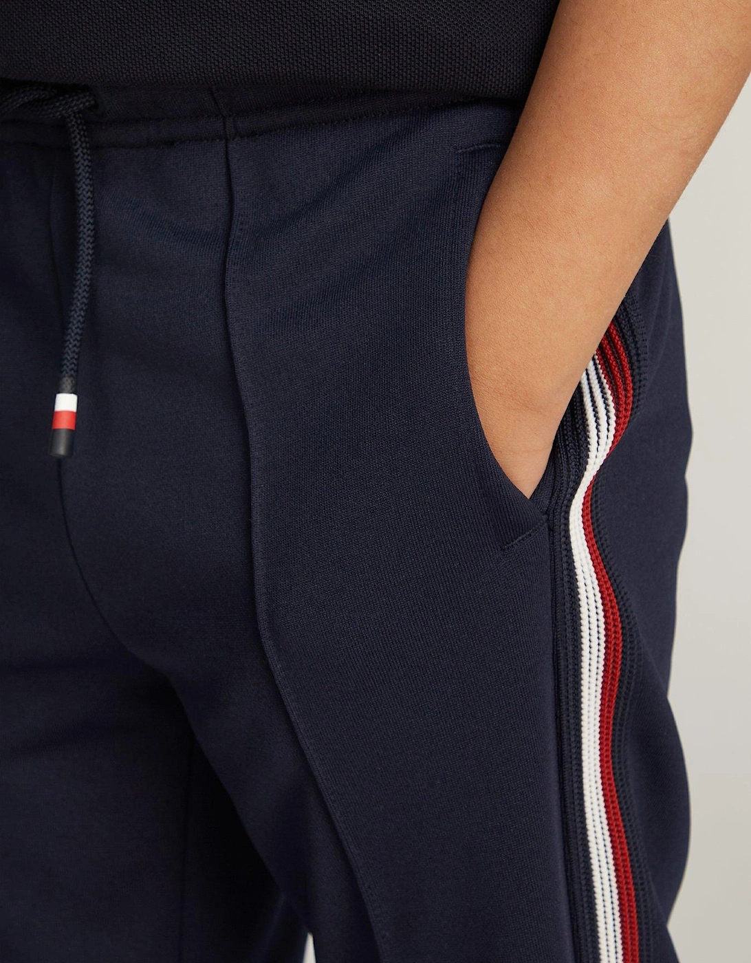 Boys Global Stripe Reg Track Pants - Navy
