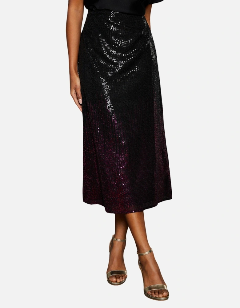 Womens/Ladies Ombre Sequins Midi Skirt