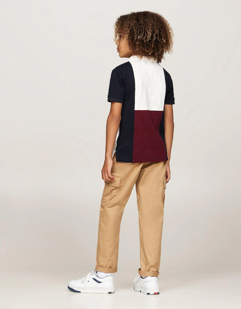 Hilfiger Monotype Colour Block Short Sleeve Polo Shirt - Multi