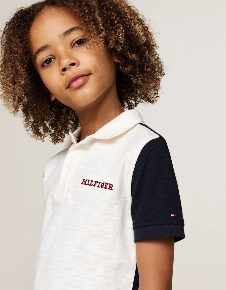 Hilfiger Monotype Colour Block Short Sleeve Polo Shirt - Multi
