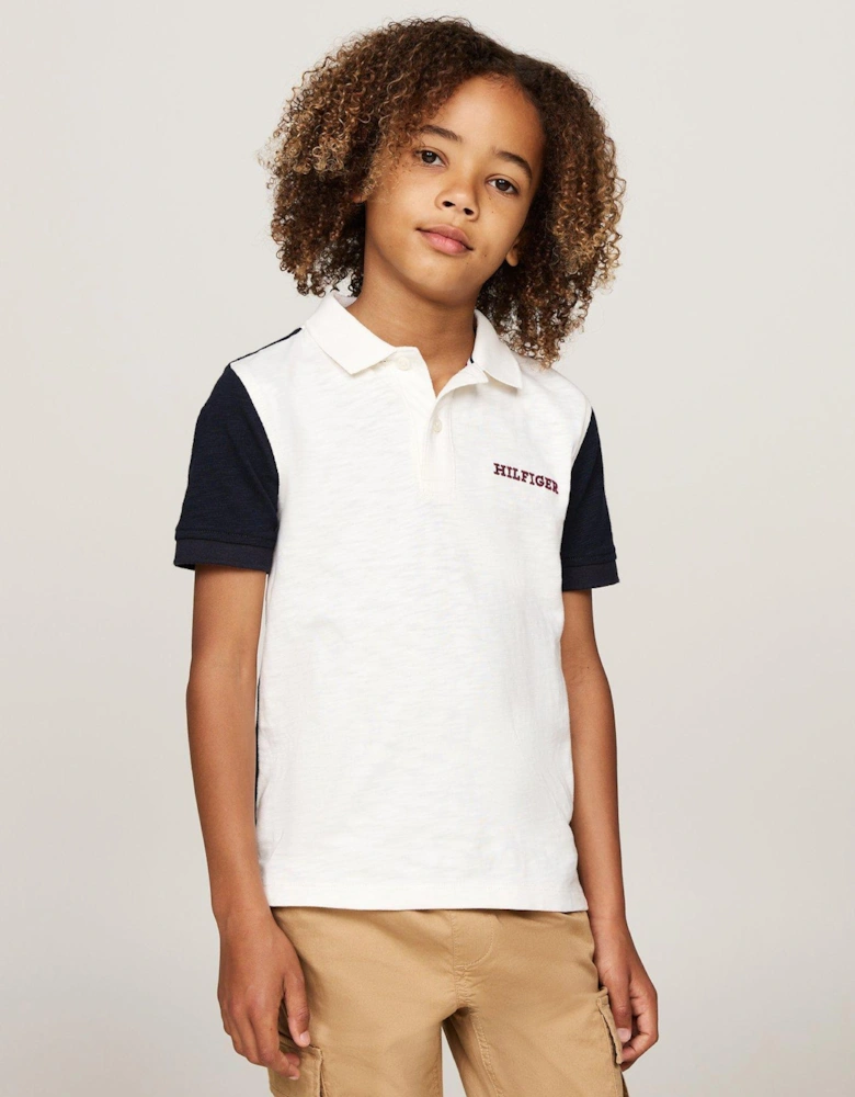 Hilfiger Monotype Colour Block Short Sleeve Polo Shirt - Multi