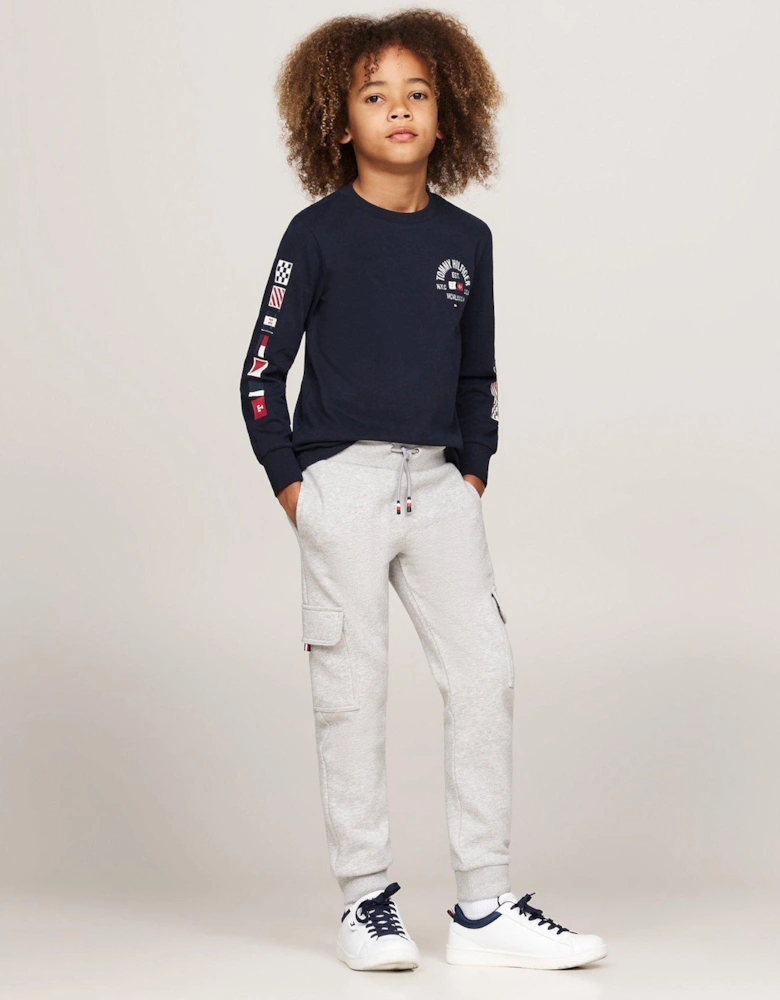 Boys Monotype Fleece Reg Cargo Sweatpants - Grey