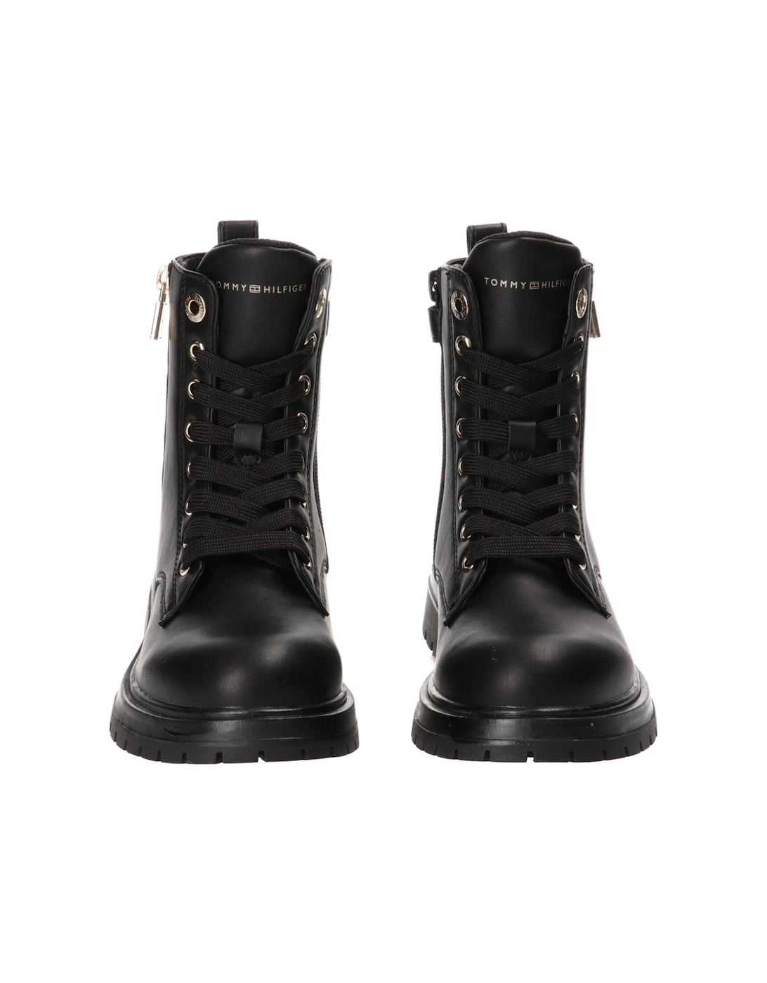 Girls Lace Up Boots - Black