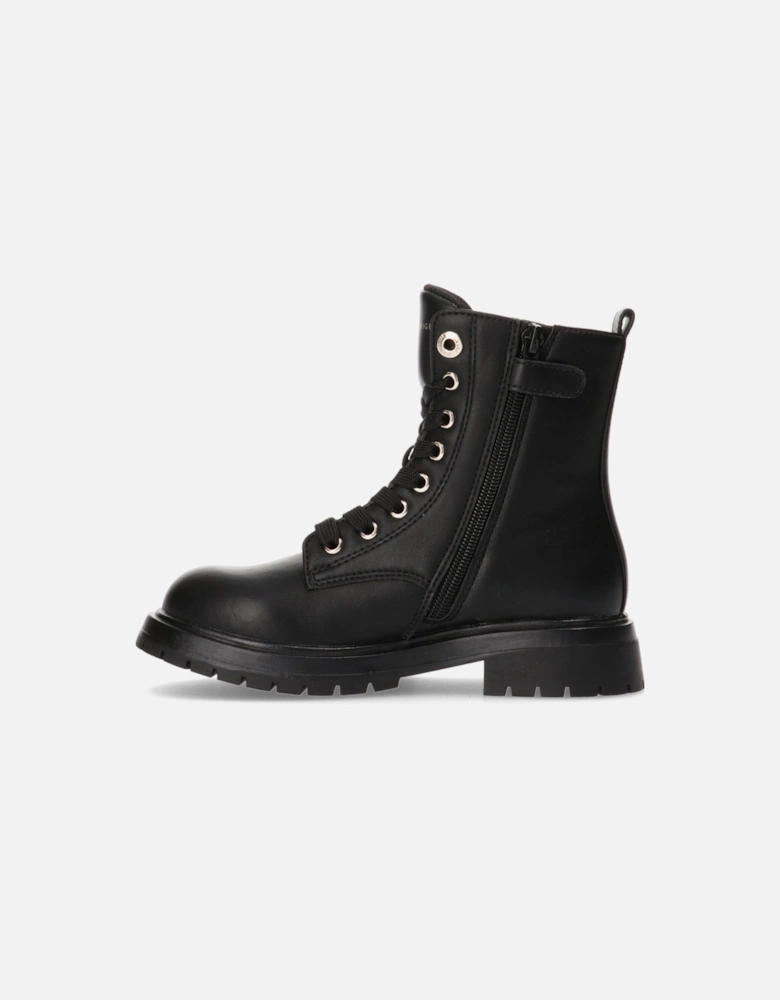 Girls Lace Up Boots - Black
