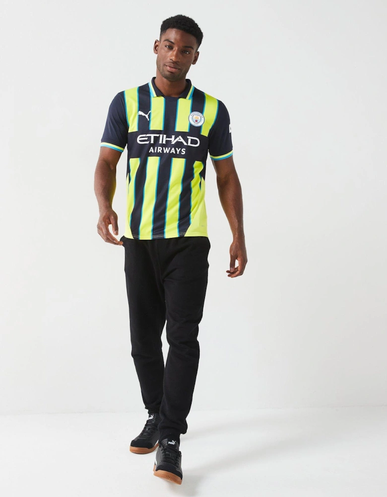 Men's Manchester City 24/25 Short Sleeved Away Stadium Jersey - Navy