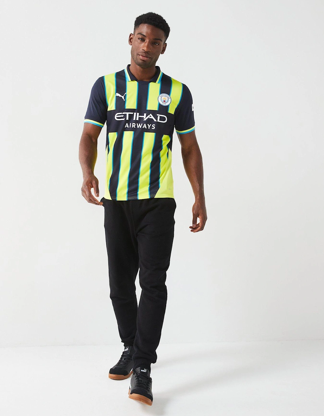 Men's Manchester City 24/25 Short Sleeved Away Stadium Jersey - Navy