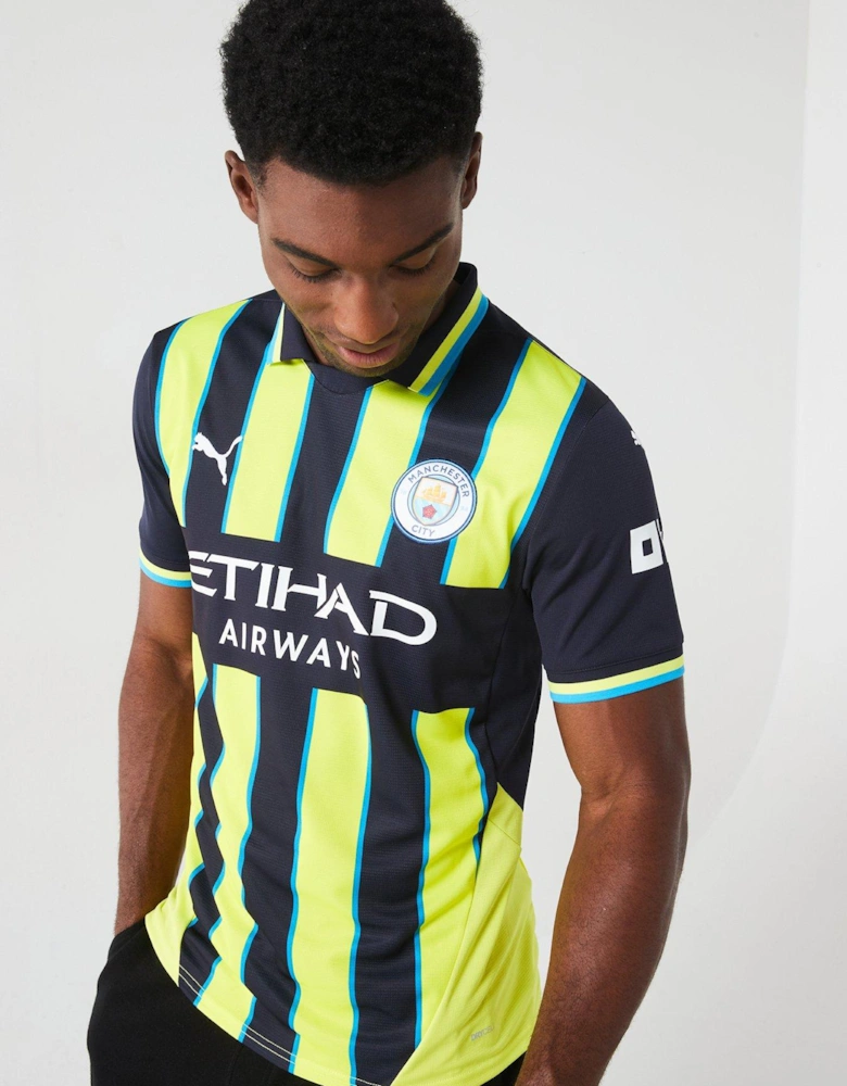Men's Manchester City 24/25 Short Sleeved Away Stadium Jersey - Navy