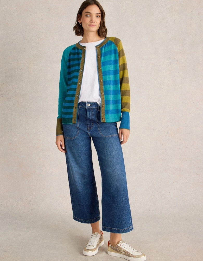 Lulu Stripe Cardigan - Blue