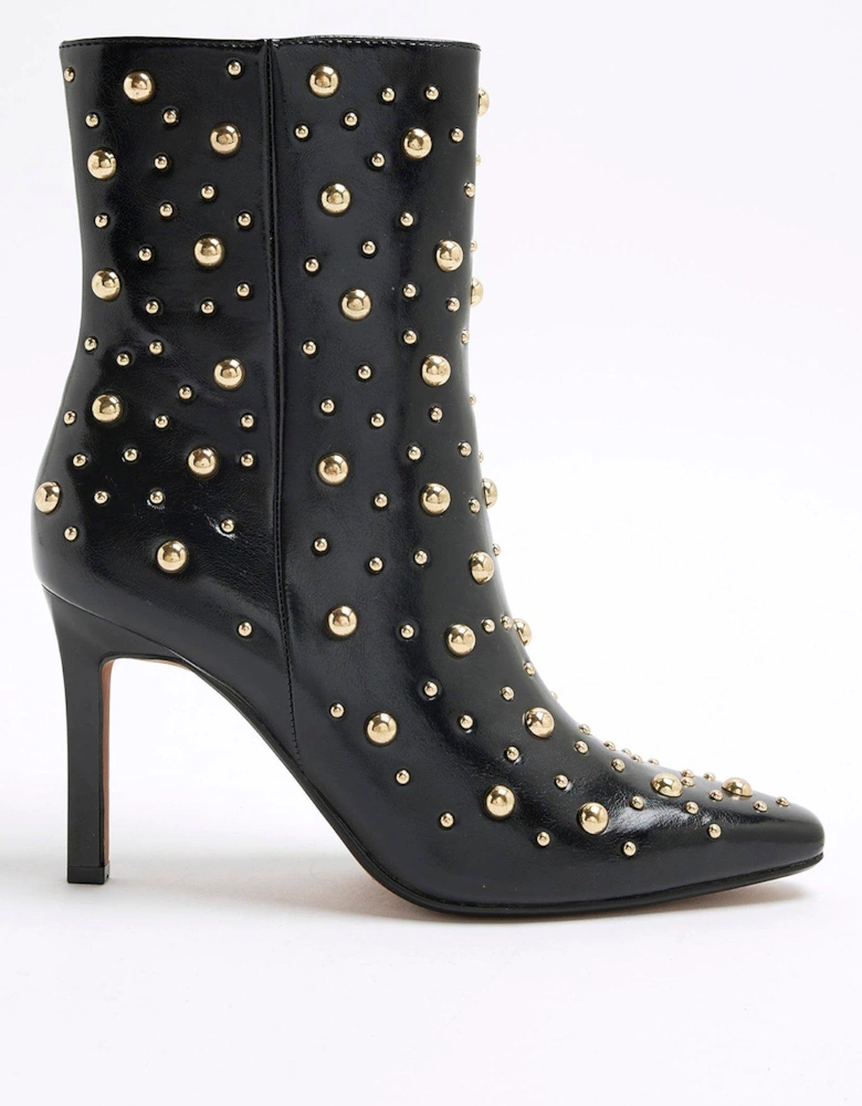 All Over Studded Boot - Black